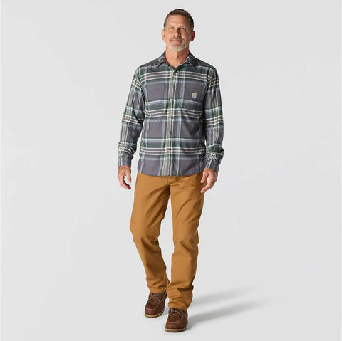 rugged flex™ relaxed fit midweight flannel long-sleeve plaid shirt