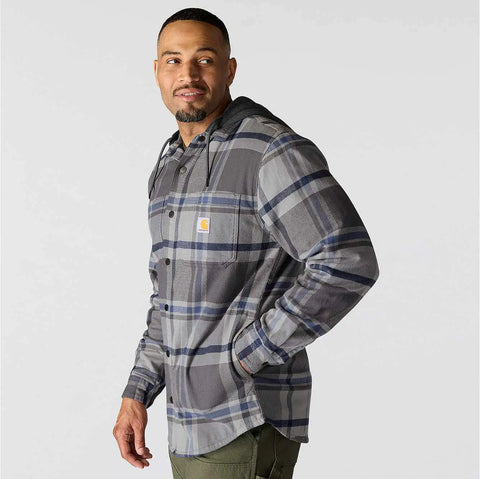 rugged flex® relaxed fit flannel fleece lined hooded shirt jac