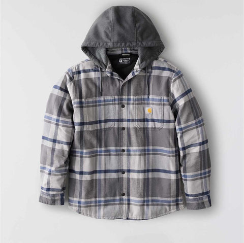 rugged flex® relaxed fit flannel fleece lined hooded shirt jac