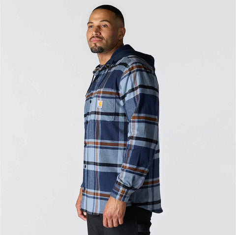 rugged flex® relaxed fit flannel fleece lined hooded shirt jac