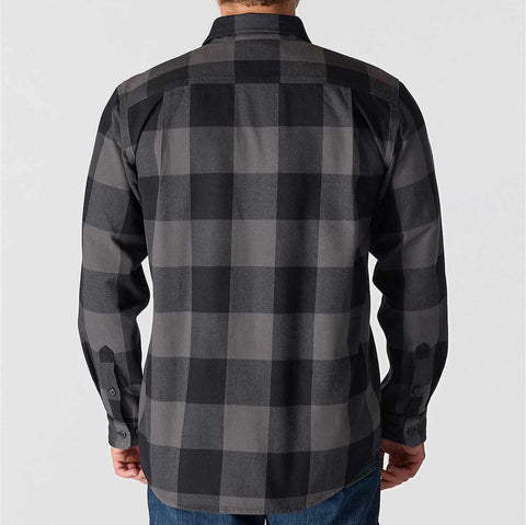 loose fit heavyweight flannel long-sleeve plaid shirt
