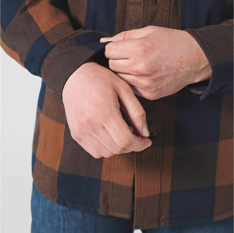 loose fit heavyweight flannel long-sleeve plaid shirt