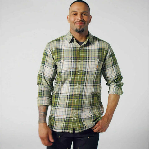 rugged flex™ relaxed fit lightweight long-sleeve plaid shirt