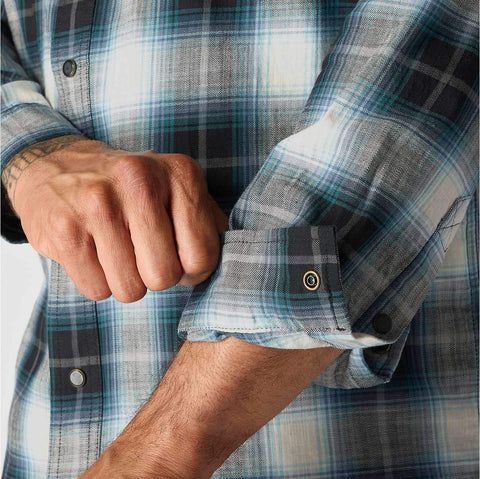 montana rugged flex™ relaxed fit lightweight long-sleeve snap-front plaid shirt