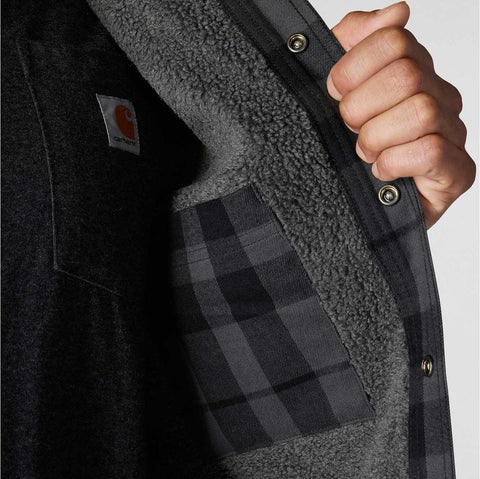 relaxed fit flannel sherpa-lined shirt jac
