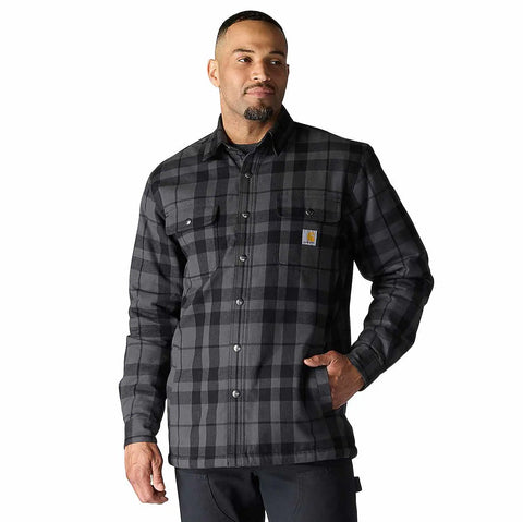 relaxed fit flannel sherpa-lined shirt jac