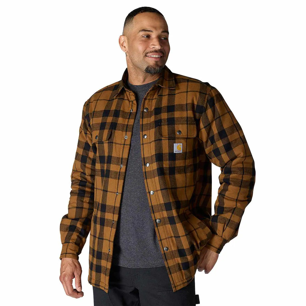 relaxed fit flannel sherpa-lined shirt jac