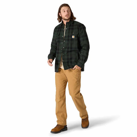relaxed fit flannel sherpa-lined shirt jac