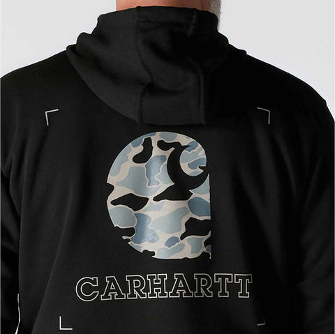 loose fit midweight camo graphic sweatshirt