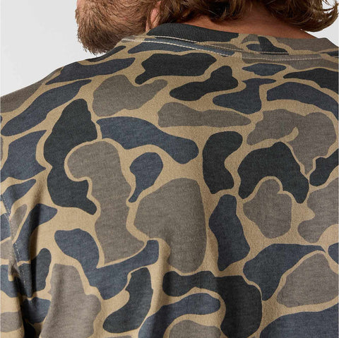 relaxed fit heavyweight long-sleeve pocket camo logo graphic t-shirt