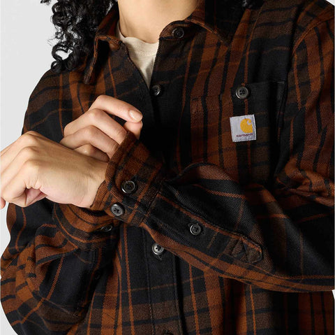 women's tencel™ fiber series loose fit twill plaid shirt