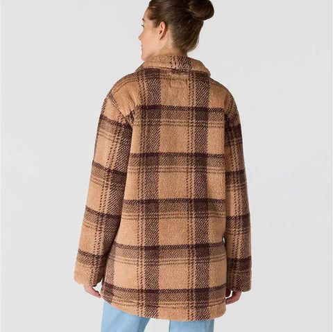 women's loose fit fleece coat