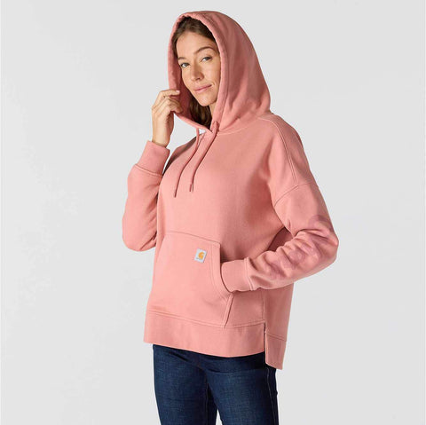 women's oversized-fit midweight hooded heart graphic sweatshirt