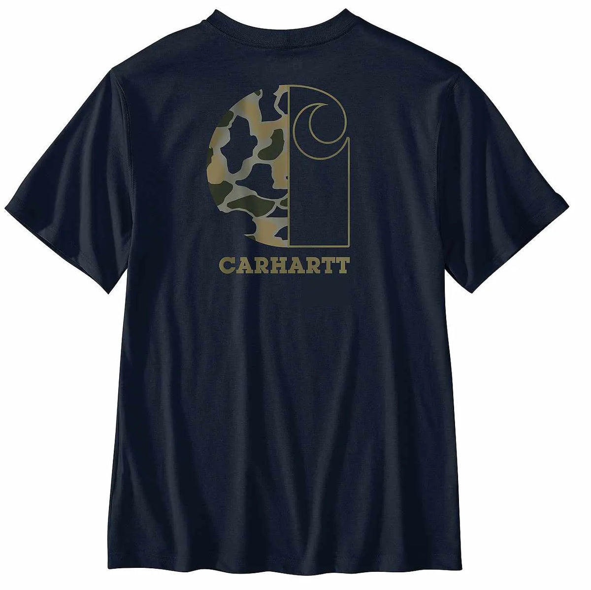 relaxed fit lightweight short-sleeve pocket camo graphic t-shirt