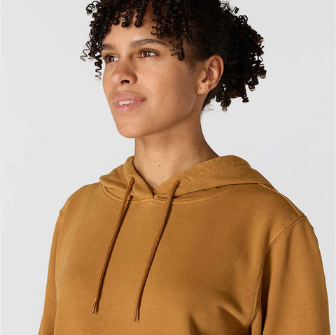 women's relaxed fit midweight garment dye french terry hooded sweatshirt