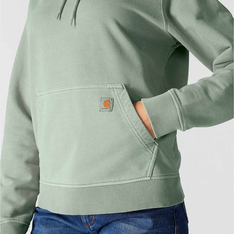 women's relaxed fit midweight garment dye french terry hooded sweatshirt