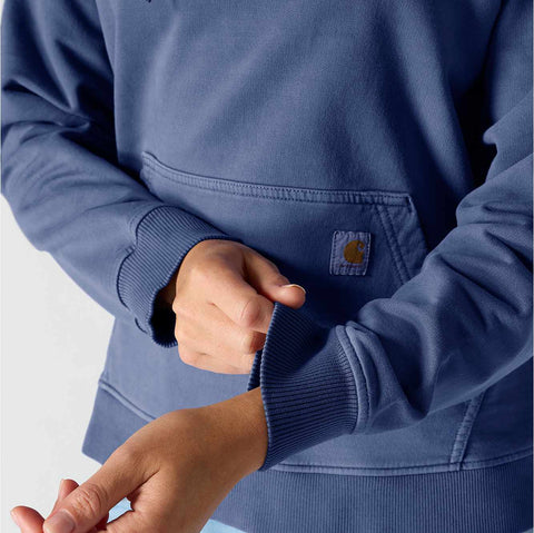 women's relaxed fit midweight garment dye french terry hooded sweatshirt