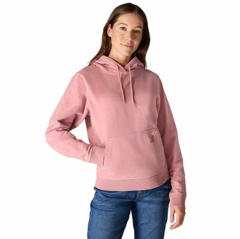 women's relaxed fit midweight garment dye french terry hooded sweatshirt