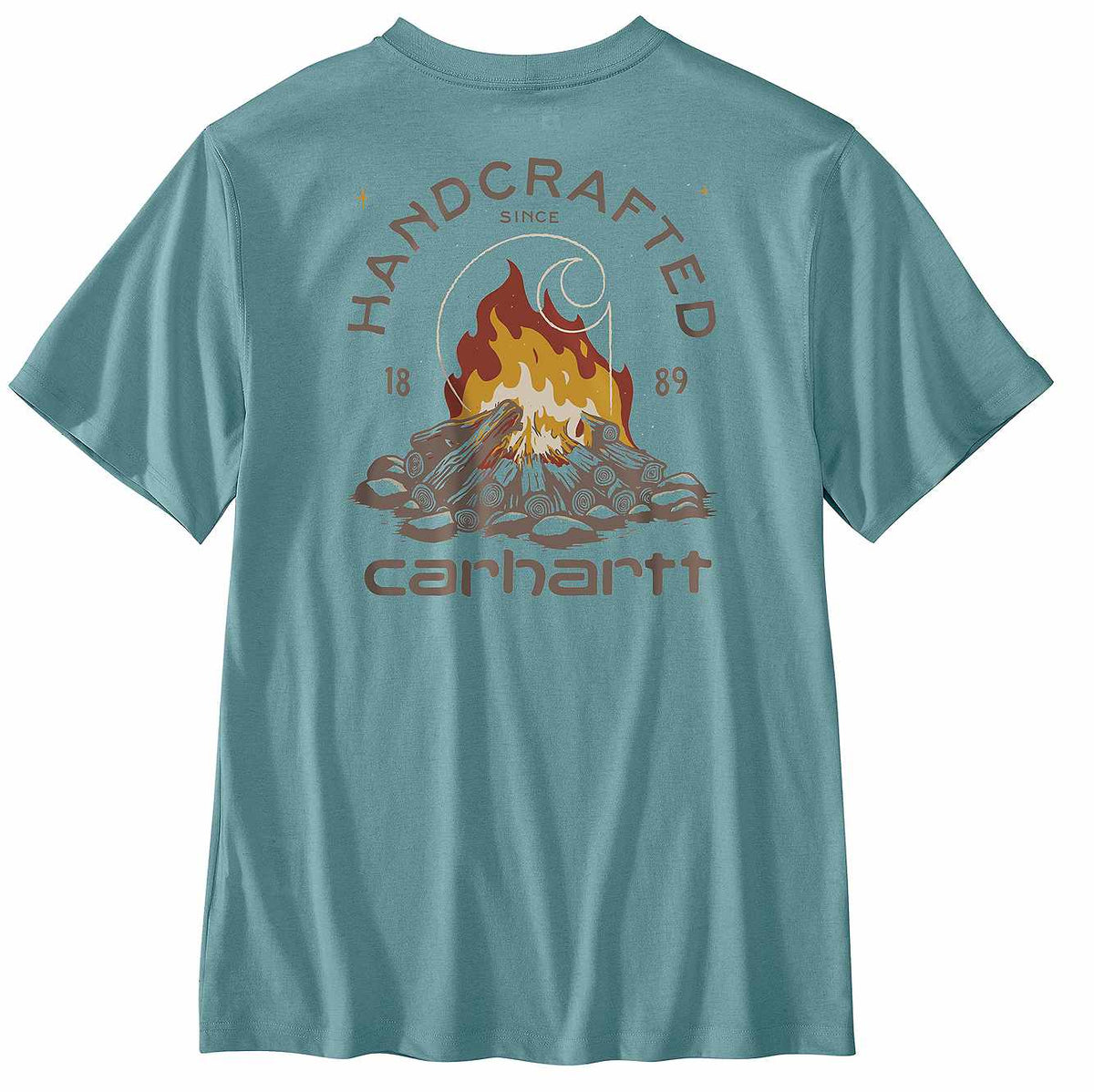 relaxed fit lightweight short-sleeve pocket fire graphic t-shirt