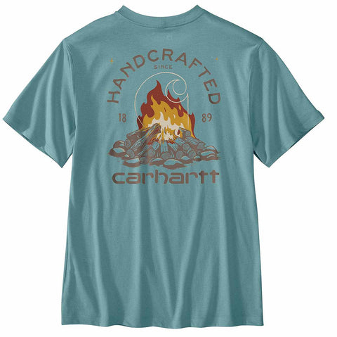 relaxed fit lightweight short-sleeve pocket fire graphic t-shirt