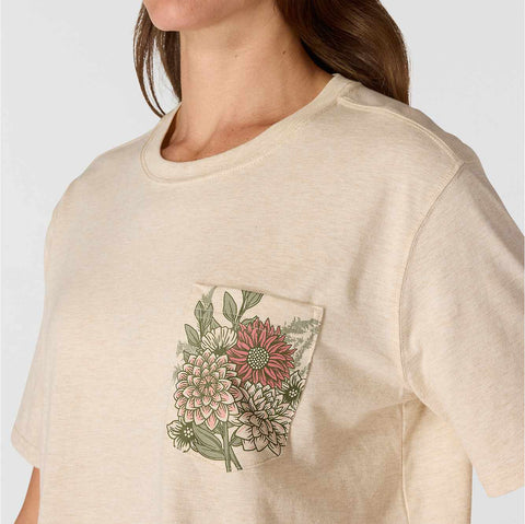 tencel™ fiber series loose fit short-sleeve flower pocket t-shirt