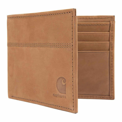 saddle leather bifold wallet