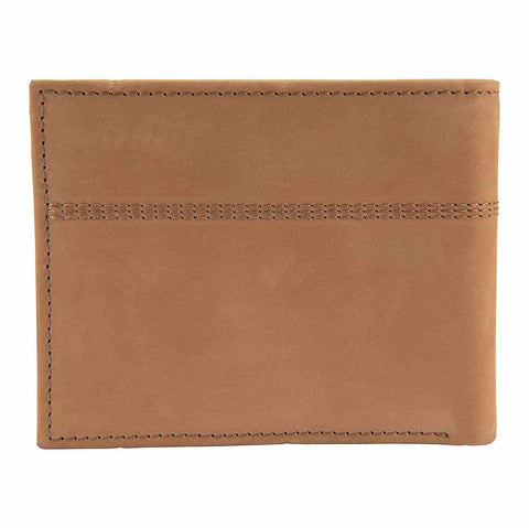 saddle leather bifold wallet