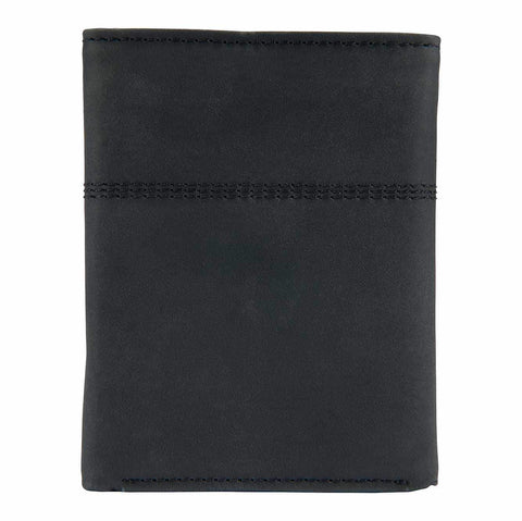 saddle leather trifold wallet