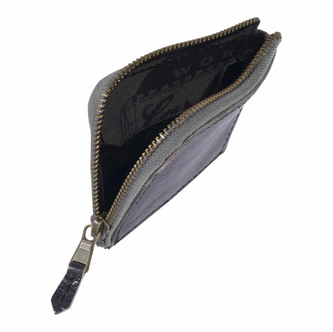 patina leather zipper wallet