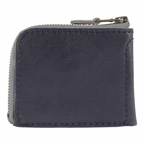 patina leather zipper wallet