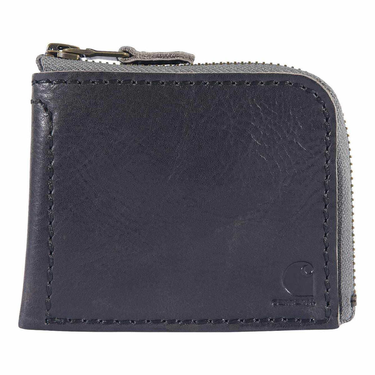 patina leather zipper wallet