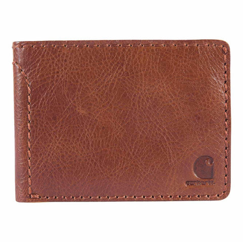 patina leather bifold wallet