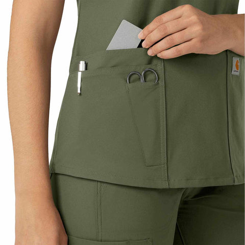 women's force essentials v-neck scrub top