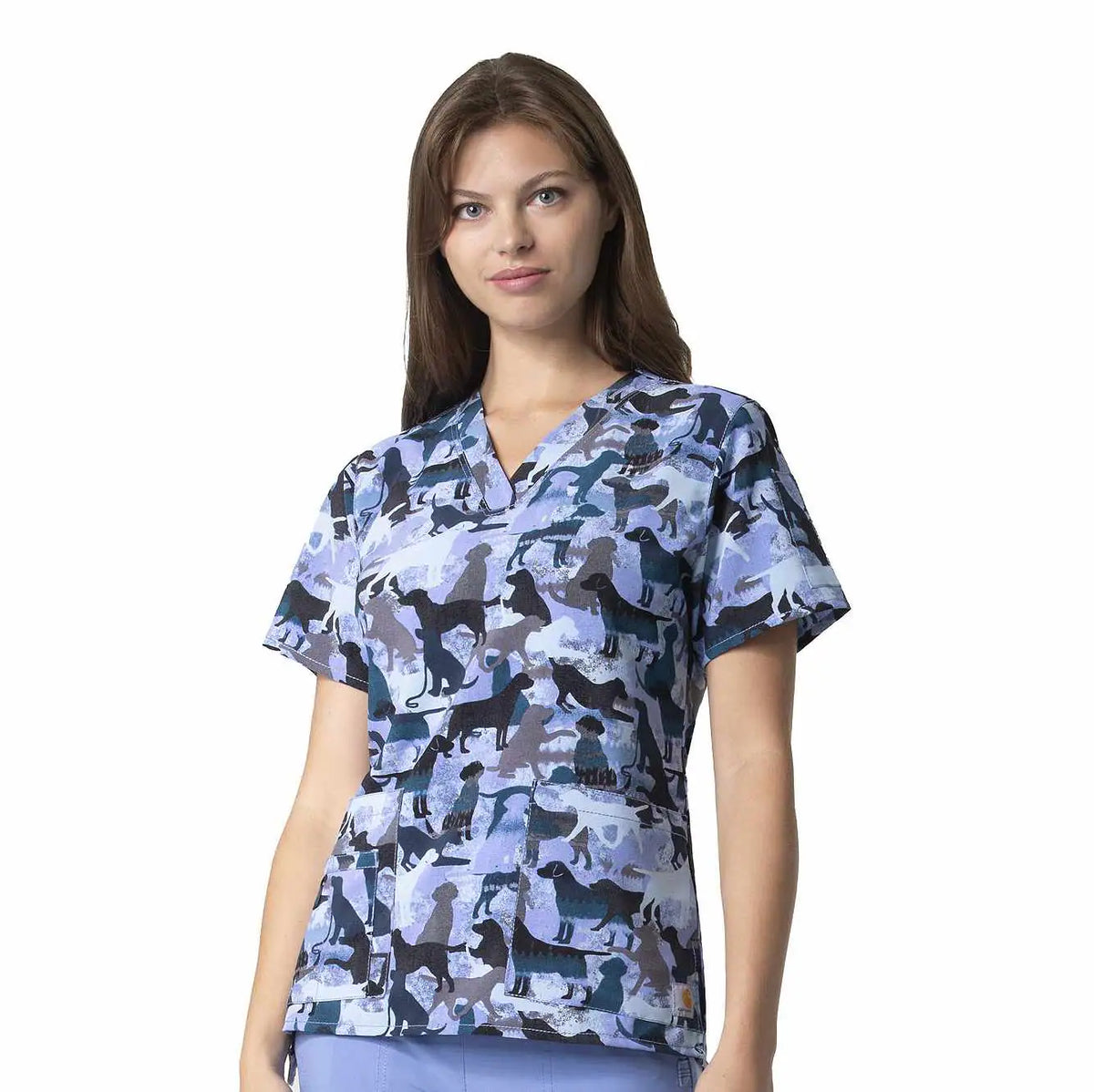women's force v-neck print scrub top