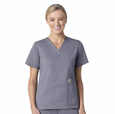 women's rugged flex® ripstop  v-neck scrub top