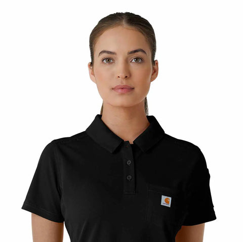 women's rugged flex® rscu lightweight short sleeve polo scrub top