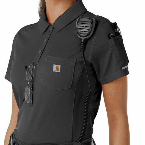 women's rugged flex® rscu lightweight short sleeve polo scrub top