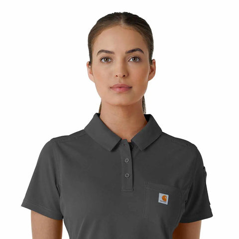 women's rugged flex® rscu lightweight short sleeve polo scrub top