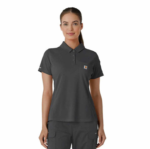 women's rugged flex® rscu lightweight short sleeve polo scrub top