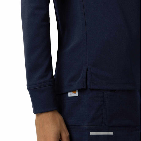 women's rugged flex® rscu heavyweight long sleeve polo scrub top