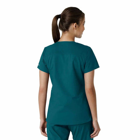 women's force essentials v-neck knit panel scrub top
