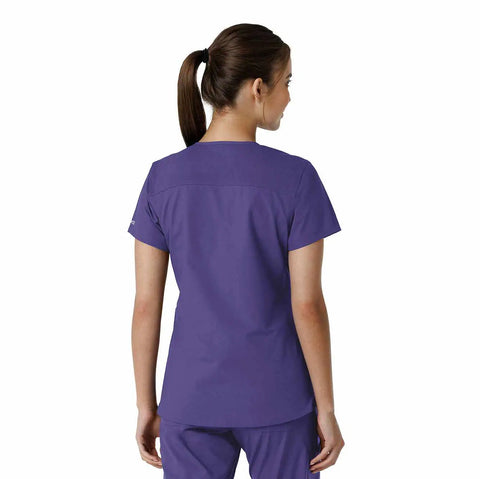 women's force essentials v-neck knit panel scrub top