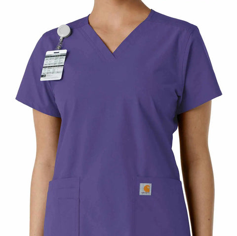 women's force essentials v-neck knit panel scrub top