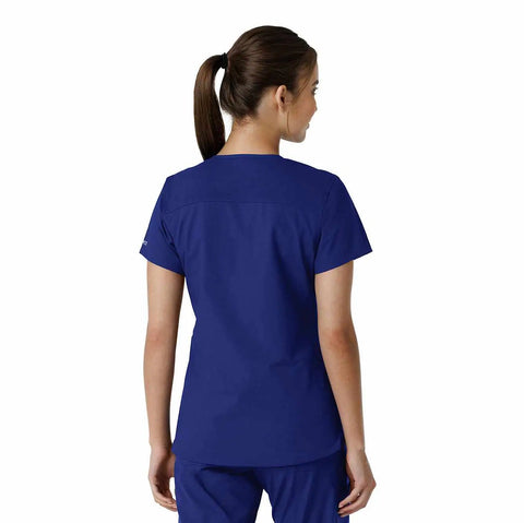 women's force essentials v-neck knit panel scrub top