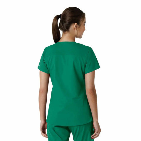 women's force essentials v-neck knit panel scrub top