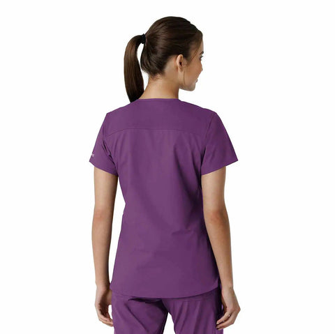 women's force essentials v-neck knit panel scrub top