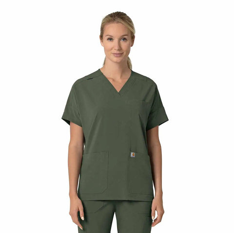 women's force cross-flex  oversized v-neck scrub top
