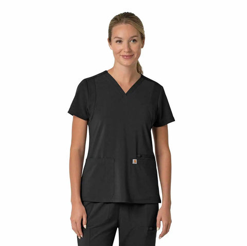 women's force cross-flex  flex panel v-neck scrub top
