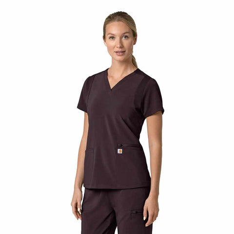 women's force cross-flex  flex panel v-neck scrub top