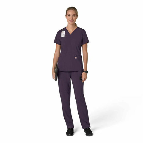 women's force cross-flex  flex panel v-neck scrub top